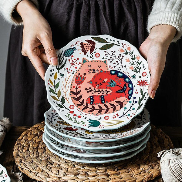 Artisan Cat Plates